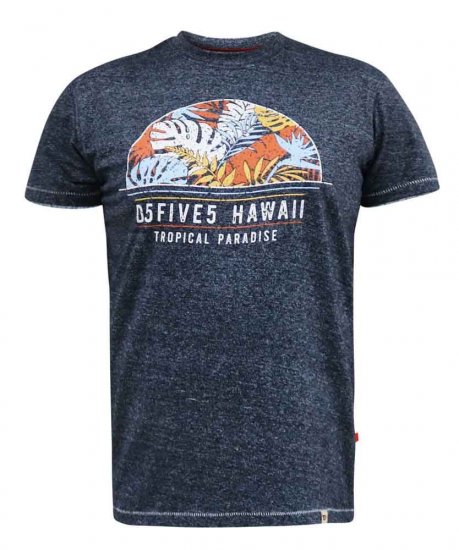 D555 Upton Hawaii Leaf Printed T-Shirt - Camisetas - Camisetas - 2XL-14XL