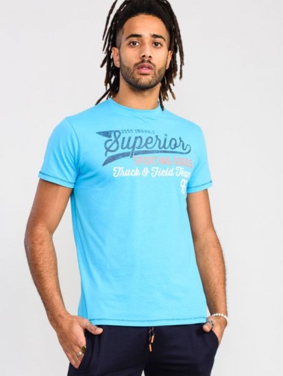 D555 Rushden Superior Printed T-Shirt Turquoise - Camisetas - Camisetas - 2XL-14XL