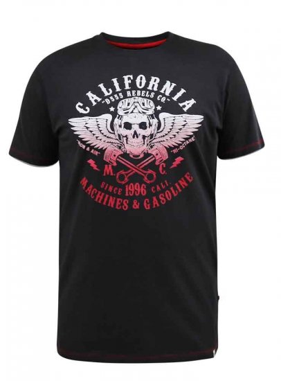 D555 Charles California Rebel Skull Printed T-Shirt - Camisetas - Camisetas - 2XL-14XL