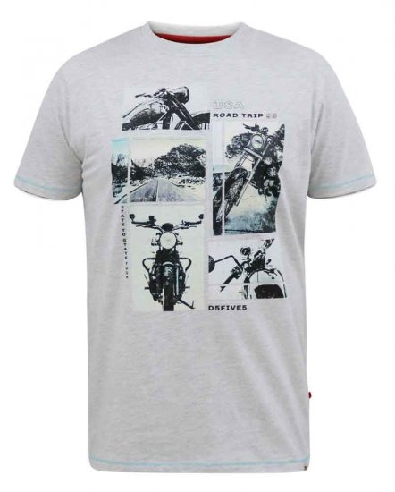 D555 Trafford Bike Photo Printed T-Shirt White - Camisetas - Camisetas - 2XL-14XL