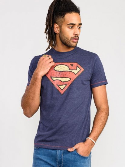 D555 Scampton Official Superman Printed T-Shirt Navy - Camisetas - Camisetas - 2XL-14XL