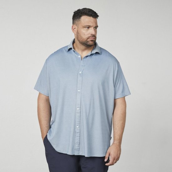 North Latitude 61116 Camisa Piqué Jaspeada de Manga Corta Azul - Polos - Polos 2XL-8XL