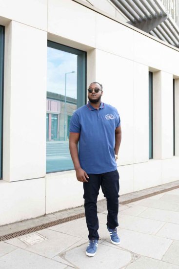 D555 Canning Chest Embroidery Polo Shirt Denim - Polos - Polos 2XL-8XL