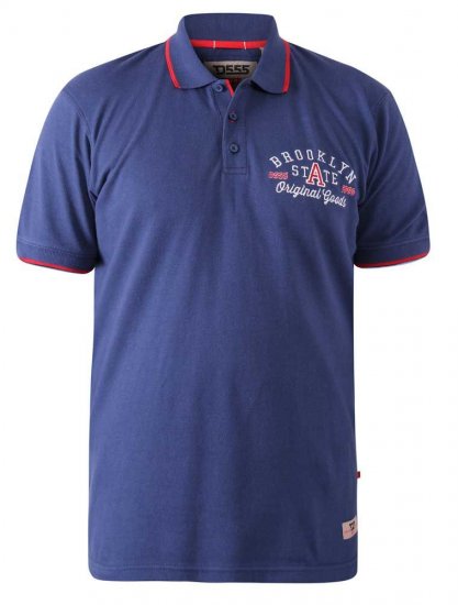 D555 Canning Chest Embroidery Polo Shirt Denim - Polos - Polos 2XL-8XL