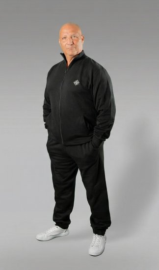 20 Nodi Mistral Tracksuit in Combed Fleece Cotton Black - Chándales - Chándales Tallas Grandes Hombre