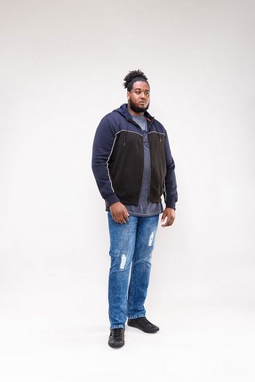 D555 Vincent Full Zip Hoody With Chest And Sleeve Piping Detail - Sudaderas - Sudaderas 2XL-12XL