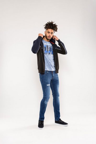 D555 Vincent Full Zip Hoody With Chest And Sleeve Piping Detail - Sudaderas - Sudaderas 2XL-12XL
