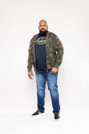 D555 Antonio Camo Printed Zip Through Hoody - Sudaderas - Sudaderas 2XL-12XL