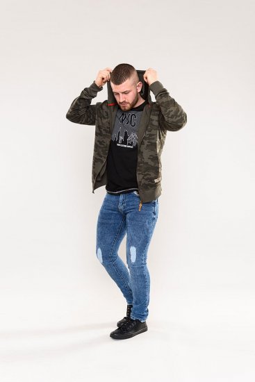 D555 Antonio Camo Printed Zip Through Hoody - Sudaderas - Sudaderas 2XL-12XL