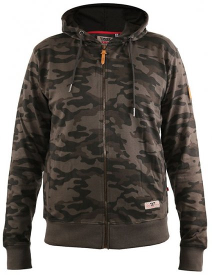 D555 Antonio Camo Printed Zip Through Hoody - Sudaderas - Sudaderas 2XL-12XL
