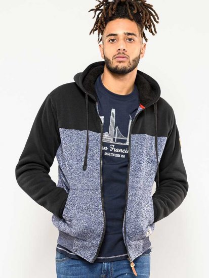 D555 Allen Zip Through Hoody With Sherpa Lining - Sudaderas - Sudaderas 2XL-12XL