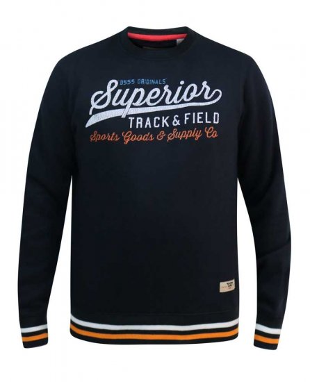 D555 Marlow Printed Crew Neck Sweatshirt Navy - Sudaderas - Sudaderas 2XL-12XL