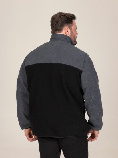 D555 Daly Quarter Zip Fleece Sweatshirt Negro/Gris - Sudaderas - Sudaderas 2XL-12XL