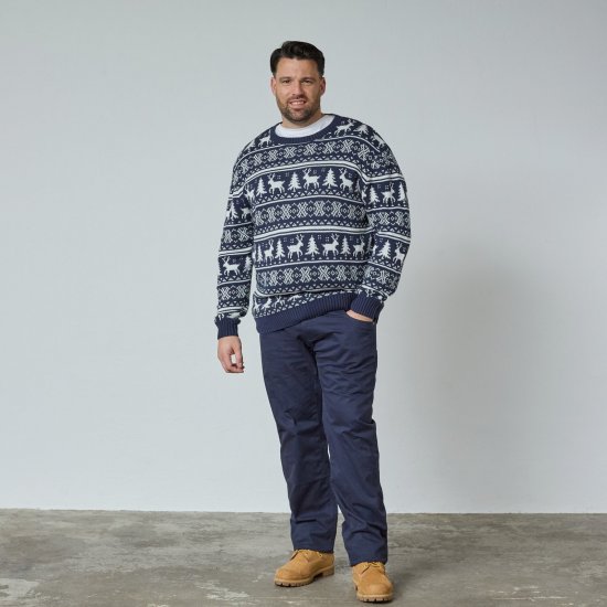 North Latitude 63144 Fjell Reindeer Knit Azul marino - Sudaderas - Sudaderas 2XL-12XL