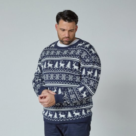 North Latitude 63144 Fjell Reindeer Knit Azul marino - Sudaderas - Sudaderas 2XL-12XL