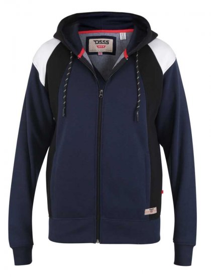 D555 Silverton Contrast Panneled Hoodie Navy - Sudaderas - Sudaderas 2XL-12XL