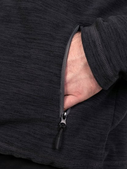D555 Damien Micro Fleece Zip Through Hoody Negro/Gris - Sudaderas - Sudaderas 2XL-12XL