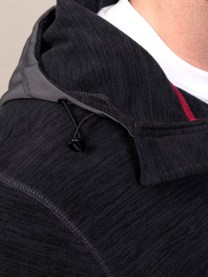 D555 Damien Micro Fleece Zip Through Hoody Negro/Gris - Sudaderas - Sudaderas 2XL-12XL