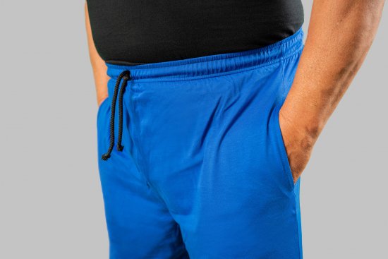 20 Nodi Short Leg Sports Pants in Combed Cotton Jersey Blue - Pantalones y cortos de chándal - Pantalones y Pantalones cortos de chándal - 2XL-12XL
