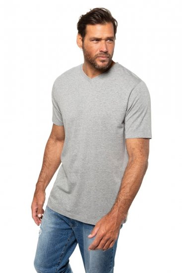JP1880 702415 Camiseta de cuello de pico Gris jaspeado - Camisetas - Camisetas - 2XL-14XL