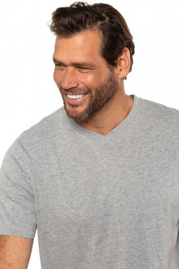 JP1880 702415 Camiseta de cuello de pico Gris jaspeado - Camisetas - Camisetas - 2XL-14XL