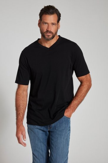 JP1880 702415 Camiseta de cuello de pico Negro - Camisetas - Camisetas - 2XL-14XL