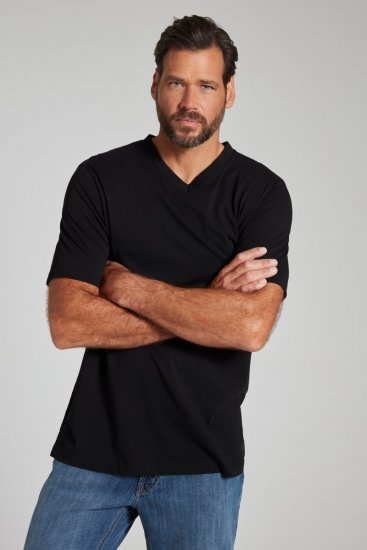 JP1880 702415 Camiseta de cuello de pico Negro - Camisetas - Camisetas - 2XL-14XL