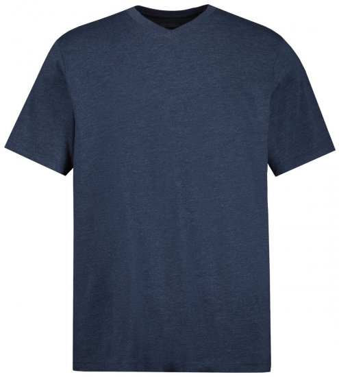 JP1880 702415 Camiseta de cuello de pico Azul medio jaspeado - Camisetas - Camisetas - 2XL-14XL