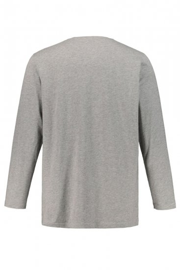 JP1880 702555 Camiseta Henley de manga larga Gris jaspeado - Camisetas - Camisetas - 2XL-14XL