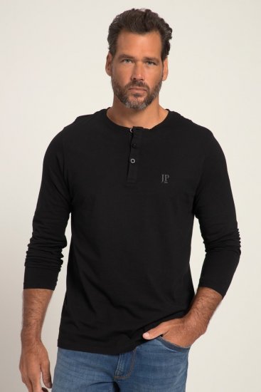 JP1880 702555 Camiseta Henley de manga larga Negro - Camisetas - Camisetas - 2XL-14XL