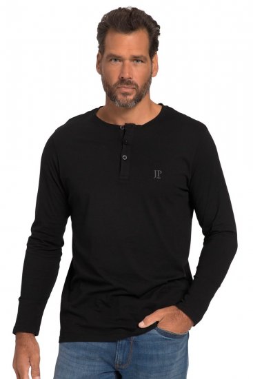 JP1880 702555 Camiseta Henley de manga larga Negro - Camisetas - Camisetas - 2XL-14XL
