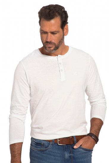 JP1880 702555 Camiseta Henley de manga larga Blanco - Camisetas - Camisetas - 2XL-14XL