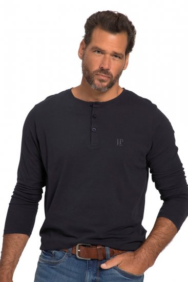 JP1880 702555 Camiseta Henley de manga larga Azul marino - Camisetas - Camisetas - 2XL-14XL
