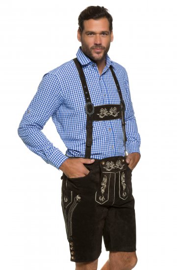 JP1880 Genuine Leather Traditional Lederhosen Shorts Brown - Pantalones cortos - Pantalones cortos W40-W60