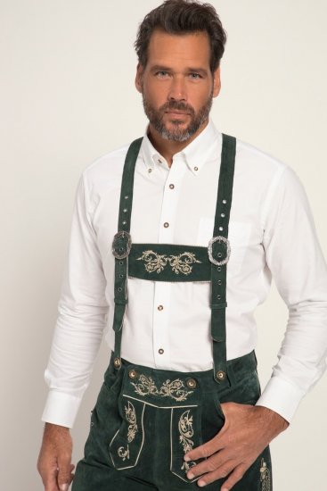 JP1880 Genuine Leather Traditional Lederhosen Shorts Green - JP1880 - JP1880 Ropa Hombre Tallas Grandes