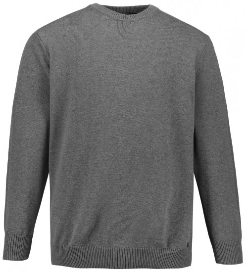 JP1880 708261 Jersey de punto con cuello redondo Gris jaspeado - Sudaderas - Sudaderas 2XL-12XL