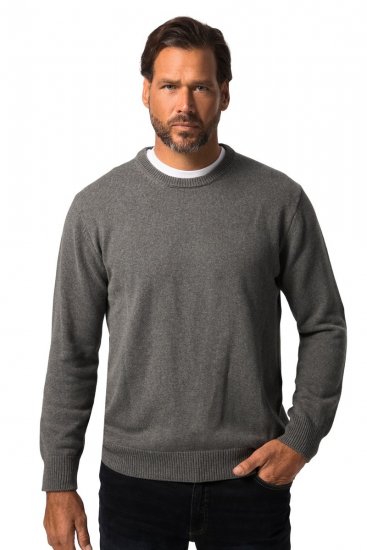 JP1880 708261 Jersey de punto con cuello redondo Gris jaspeado - Sudaderas - Sudaderas 2XL-12XL