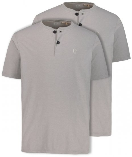 JP1880 708420 Camiseta Henley pack de 2 Gris jaspeado - Camisetas - Camisetas - 2XL-14XL