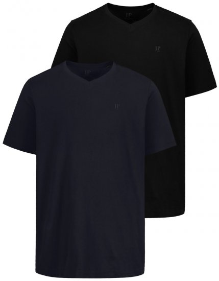 JP1880 711318 Camiseta de cuello de pico pack de 2 Negro - Camisetas - Camisetas - 2XL-14XL