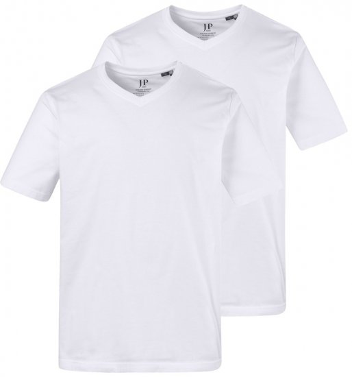 JP1880 711318 Camiseta de cuello de pico pack de 2 Blanco - Camisetas - Camisetas - 2XL-14XL