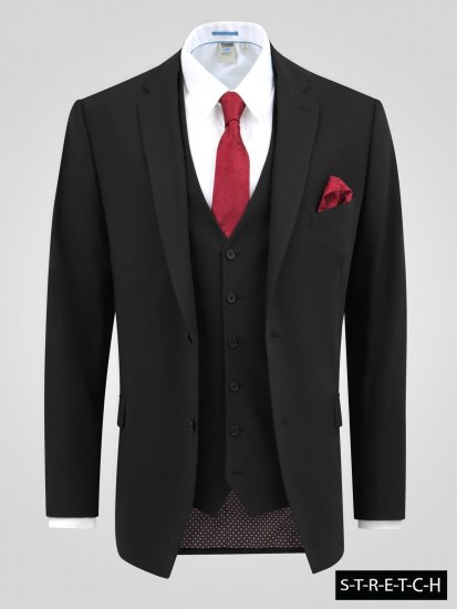 D555 Ted 4 Way Stretch Tailored Suit Jacket Negro - Trajes - Trajes 2XL-8XL