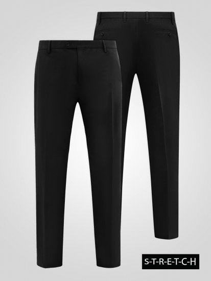 D555 Ted 4 Way Stretch Tailored Trouser Negro - Trajes - Trajes 2XL-8XL