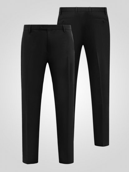 D555 Ted 4 Way Stretch Tailored Trouser Negro - Trajes - Trajes 2XL-8XL
