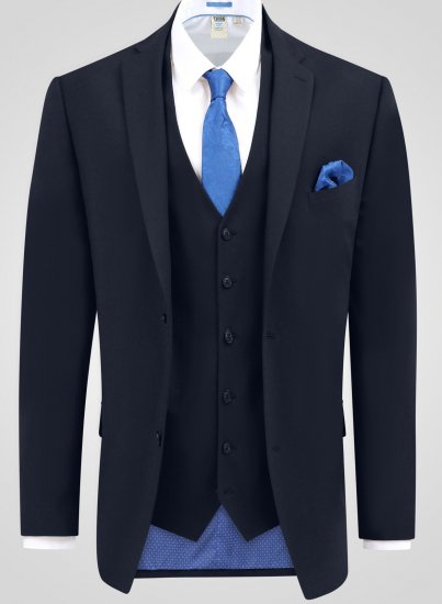 D555 Ted 4 Way Stretch Tailored Suit Jacket Azul marino - Trajes - Trajes 2XL-8XL