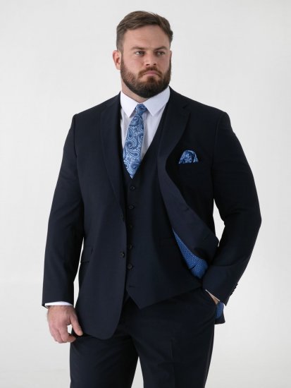 D555 Ted 4 Way Stretch Tailored Suit Jacket Azul marino - Trajes - Trajes 2XL-8XL