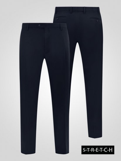 D555 Ted 4 Way Stretch Tailored Trouser Azul marino - Trajes - Trajes 2XL-8XL
