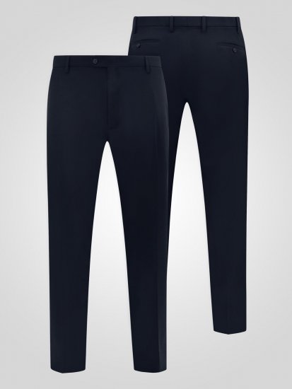 D555 Ted 4 Way Stretch Tailored Trouser Azul marino - Trajes - Trajes 2XL-8XL