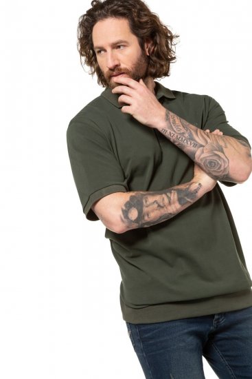 JP1880 712617 Polo con corte para barriga Oliva oscuro - Polos - Polos 2XL-8XL