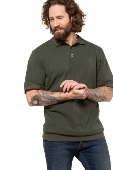 JP1880 712617 Polo con corte para barriga Oliva oscuro - Polos - Polos 2XL-8XL