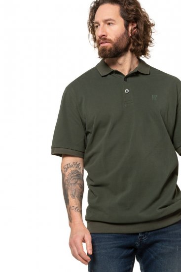 JP1880 712617 Polo con corte para barriga Oliva oscuro - Polos - Polos 2XL-8XL